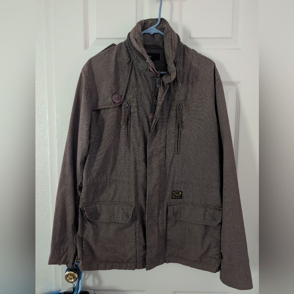 Men's Obey Olive Green Military Coat Jacket (w/detachable Hood)